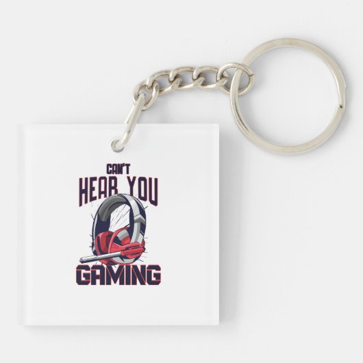 Gameontwerp met headset sleutelhanger (Achterkant)