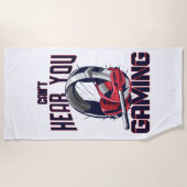 Gameontwerp met headset strandlaken (Voorkant)