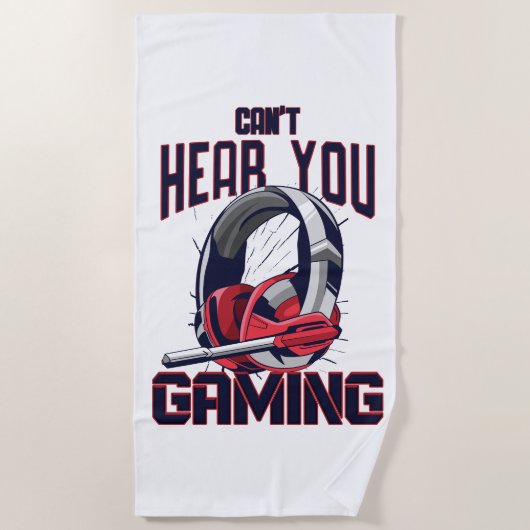 Gameontwerp met headset strandlaken (Voorkant)