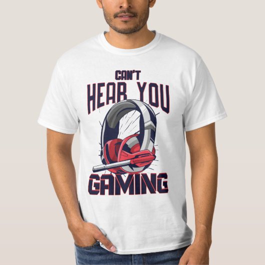 Gameontwerp met headset t-shirt (Voorkant)
