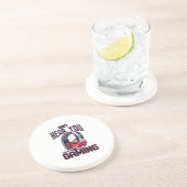 Gameontwerp met headset zandsteen onderzetter (Zijkant)