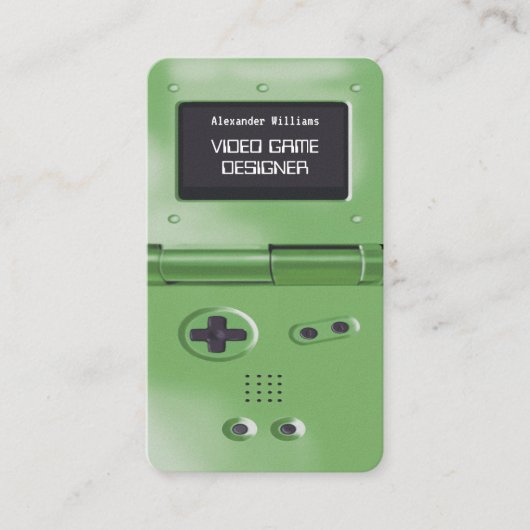 Gameontwerper voor gameconsole in retro stijl visitekaartje (Voorkant)