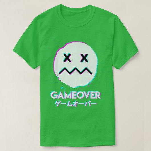 Gameover Acid Smile Techno Music Japan design  T-shirt (Design voorkant)