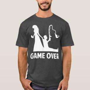GameOver Bruid Bruidegom Trouwen Ongehuwd Ongehuwd T-shirt