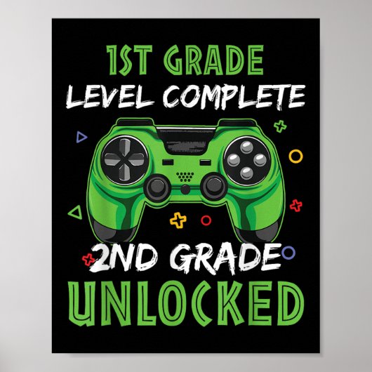 Gamepad 2e klas ontgrendeld cadeau voor kinderen v poster (Voorkant)
