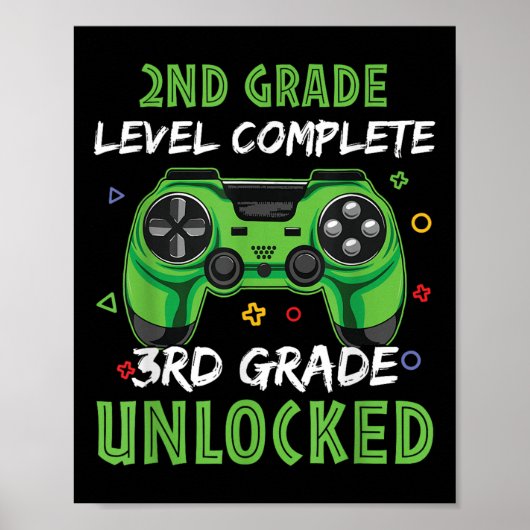 Gamepad 3e klas ontgrendeld cadeau voor kinderen v poster (Voorkant)