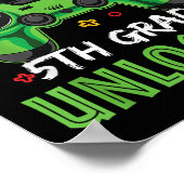 Gamepad 5th Grade Unlocked Gift voor 4th Level Kin Poster (Hoek)