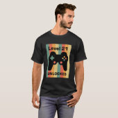  Gamepad Level 21 Unlocked 21st Birthday GI T-shirt (Voorkant volledig)