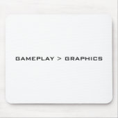 Gameplay > Graphics. Zwart/Wit. Muismat (Voorkant)