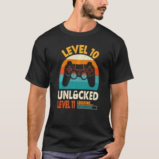 Gamer 10th Birthday For 10 Years Old  Level 10 Unl T-shirt (Voorkant)