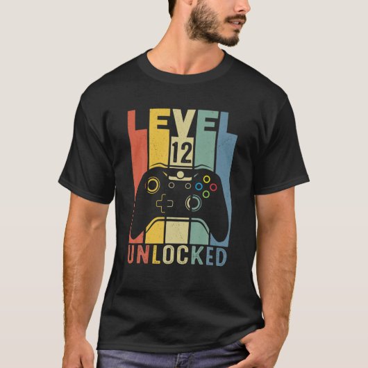 Gamer 12e jaarniveau 12 niet-vergrendeld Geweldige T-shirt (Voorkant)