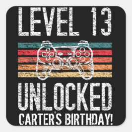 Gamer 13th Birthday - persoonlijk Vierkante Sticker