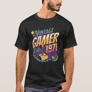 gamer 1971 Oude School Joystick Retro Gamin T-shirt