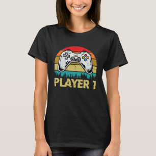 gamer 1 speler 2 die videospelletje met een paar o t-shirt