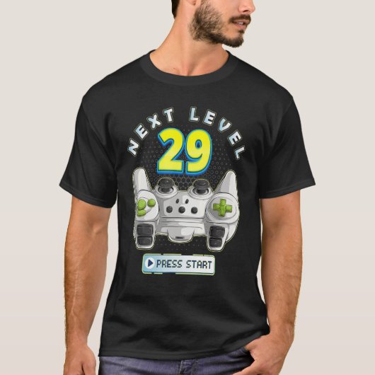 Gamer 29th Birthday Next Level 29 Game Controller T-shirt (Voorkant)