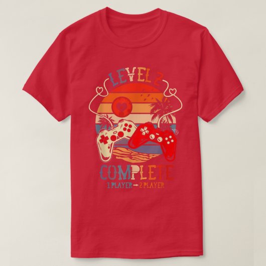 Gamer 2nd Wedding Anniversary Level 2 Complete Gam T-shirt (Design voorkant)