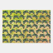 Gamer 3 Grunge Verjaardag Giftwrap Inpakpapier Vel (Voorkant)