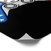 Gamer 4 juli gamepad videospel VS Amerikaanse Poster (Hoek)