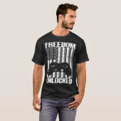 Gamer 4th Of July Freedom Unlocked Video Games Boy T-shirt (Voorkant volledig)