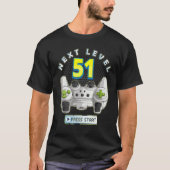 Gamer 51th Birthday Next Level 51-spelcontroller T-shirt (Voorkant)