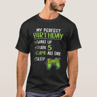 Gamer 5th Birthday Gaming 5 jaar oude Perfecte Gif T-shirt