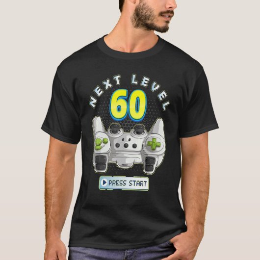 Gamer 60e verjaardag Next Level 60 Game Controller T-shirt (Voorkant)