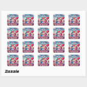 Gamer 8 bit Valentijnsdag Vierkante Sticker (Vel)