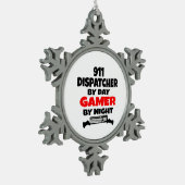 Gamer 911 Dispatcher Tin Sneeuwvlok Ornament (Links)