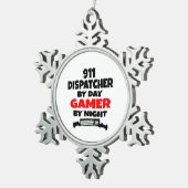 Gamer 911 Dispatcher Tin Sneeuwvlok Ornament (Rechts)