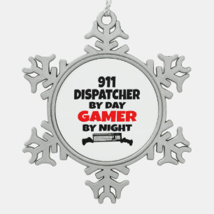 Gamer 911 Dispatcher Tin Sneeuwvlok Ornament