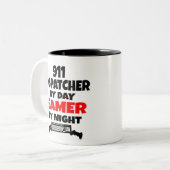 Gamer 911 Dispatcher Tweekleurige Koffiemok (Voorkant links)