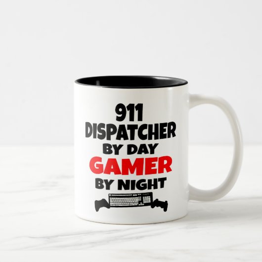 Gamer 911 Dispatcher Tweekleurige Koffiemok (Rechts)
