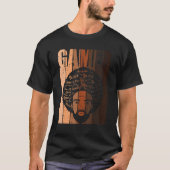 Gamer Afro Black Historie maand Retro BLM Gaming V T-shirt (Voorkant)