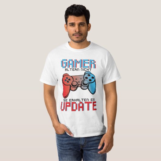 Gamer altern nicht sie erhalten ein Update T-shirt (Voorkant volledig)