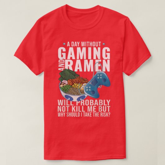 Gamer Anime Japanse noodle Ramen T-shirt (Design voorkant)