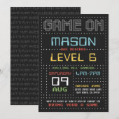 Gamer Arcade Video Game Verjaardag Party Uitnodigi Kaart (Voorkant / Achterkant)