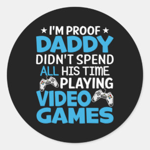 Gamer Art Al My Papa Time Spellers Ronde Sticker