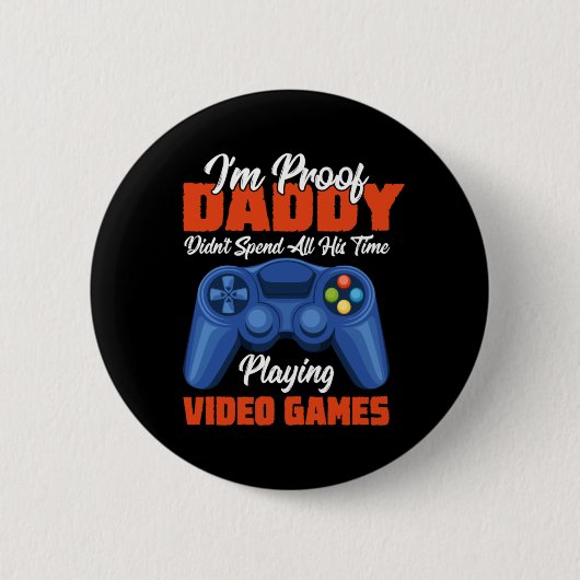Gamer Art Dad Time Speel Video Games Ronde Button 5,7 Cm (Voorkant)
