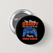 Gamer Art Dad Time Speel Video Games Ronde Button 5,7 Cm (Voorkant /achterkant)