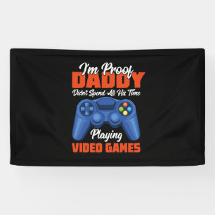 Gamer Art Dad Time Speel Video Games Spandoek