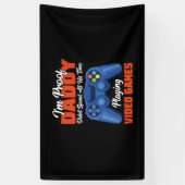 Gamer Art Dad Time Speel Video Games Spandoek (Verticaal)