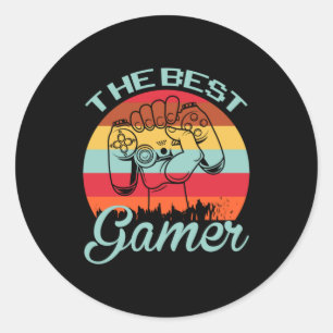 Gamer art de beste gamer ronde sticker