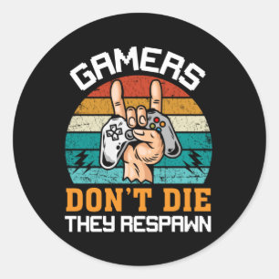 Gamer Art  gamers die ze hebben gerepareerd Ronde Sticker