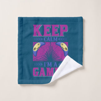 Gamer Art hou kalm ik ben gamer Washandje