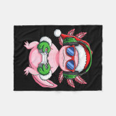 Gamer Axolotl Christmas Shirt Funny Video Game San Fleece Deken (Voorkant (Horizontaal))