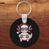 Gamer Axolotl Christmas Shirt Funny Video Game San Sleutelhanger (Voorkant)