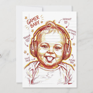 Gamer Baby Funny Gaming Art Kaart