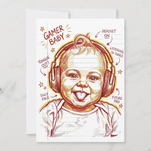 Gamer Baby Funny Gaming Art Kaart (Voorkant)