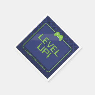 GAMER BAR MITZVAH stoere moderne marine neon groen Servet