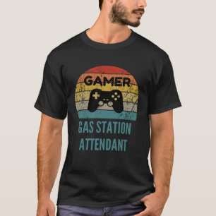 Gamer benzinestation Attendant 60s 70s gaming T-shirt